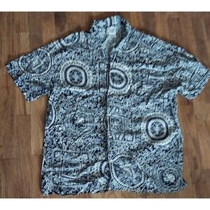 Vintage Mens High Advantage Button Shirt Size Large Floral Paisley